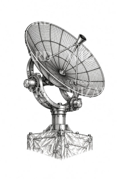 High Gain Antenna Dish Tattoo Design