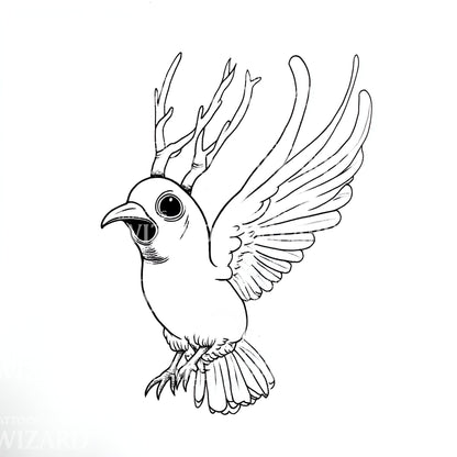 面白くて愚かな鳥のタトゥーデザイン