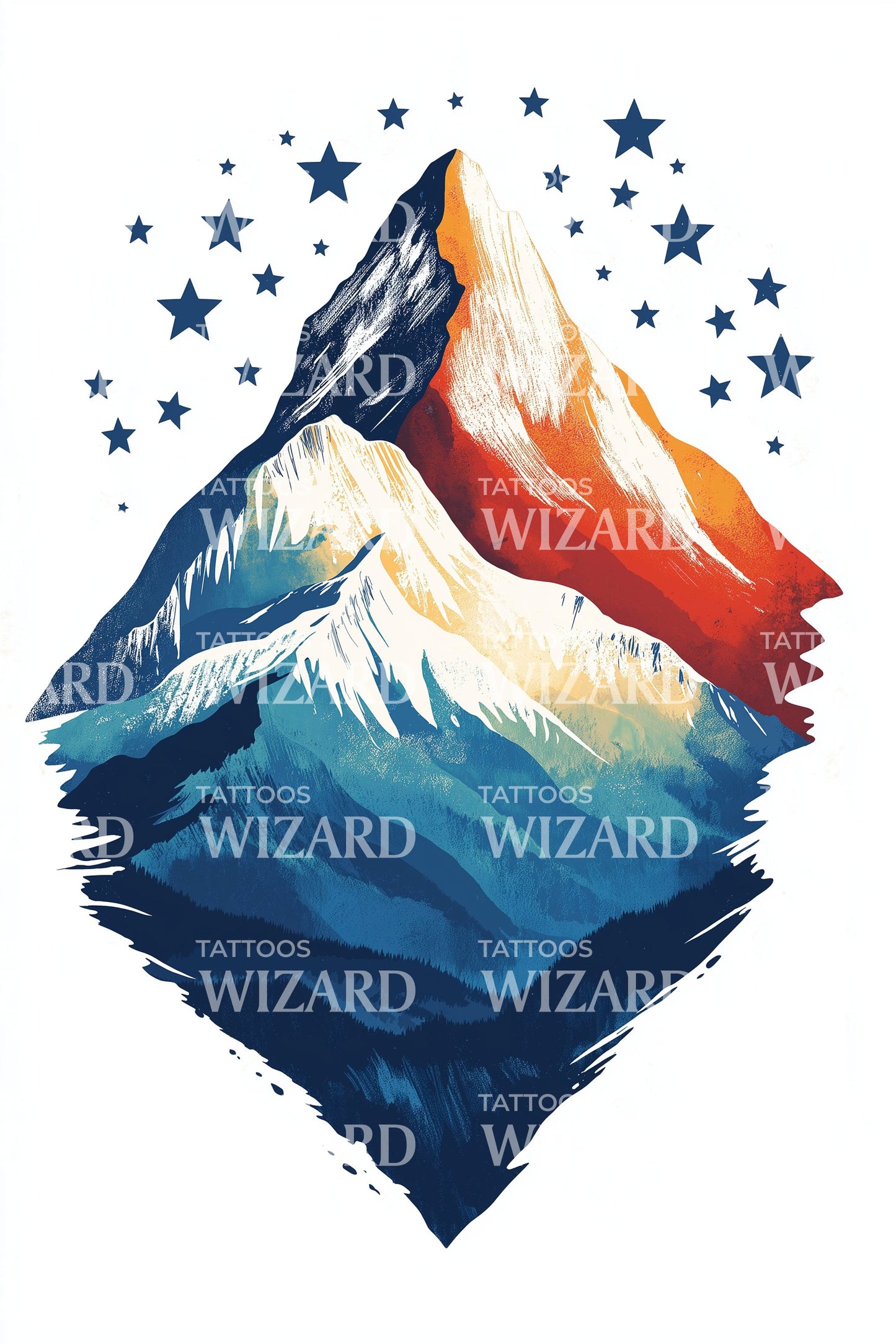 Himalayan Star Summit Tattoo Design