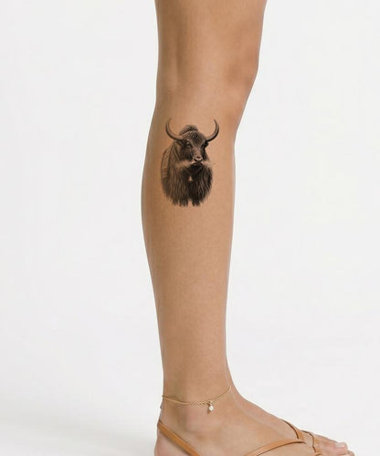 Himalayan Yak with Bell Tattoo Design