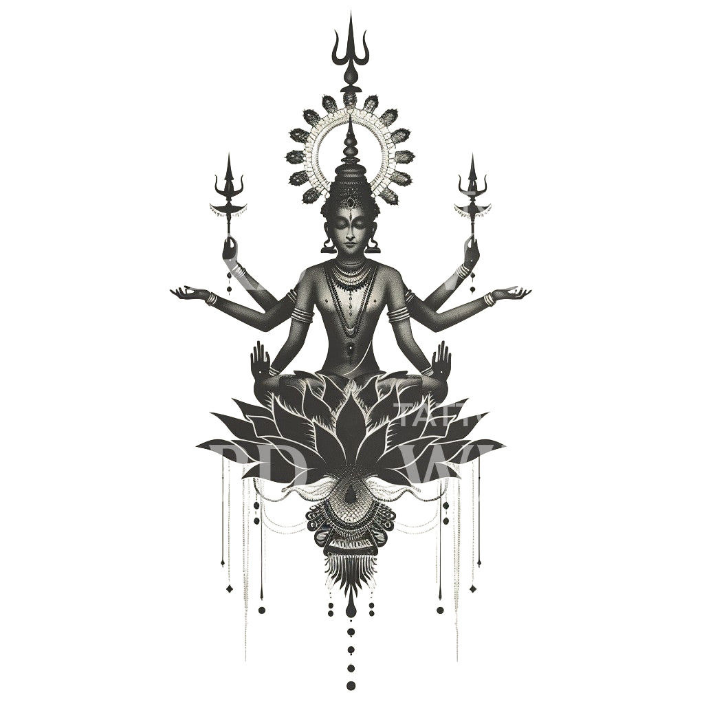 Von Hindu-Göttinnen inspiriertes Tattoo-Design