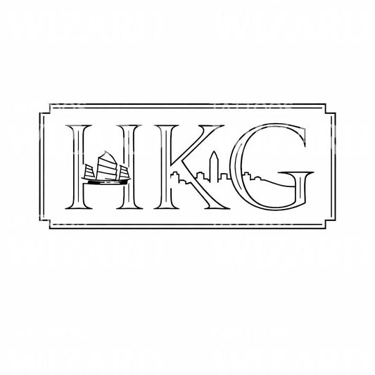 HKG Skyline Monogram Tattoo Design