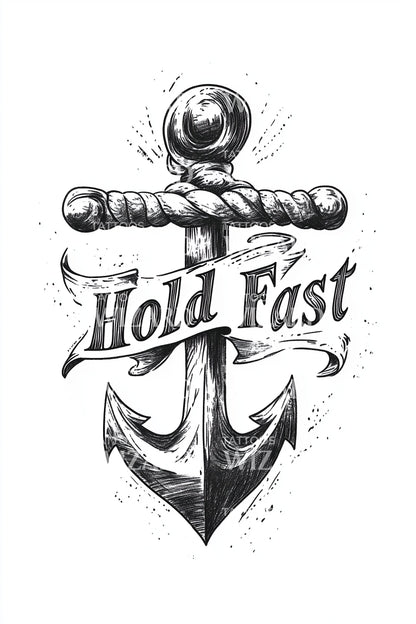 Hold Fast Anchor Tattoo Design