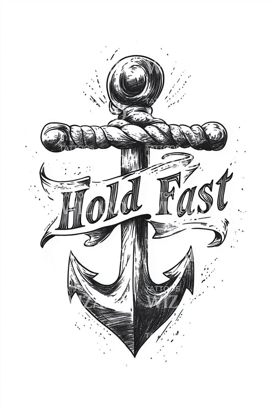Hold Fast Anchor Tattoo Design