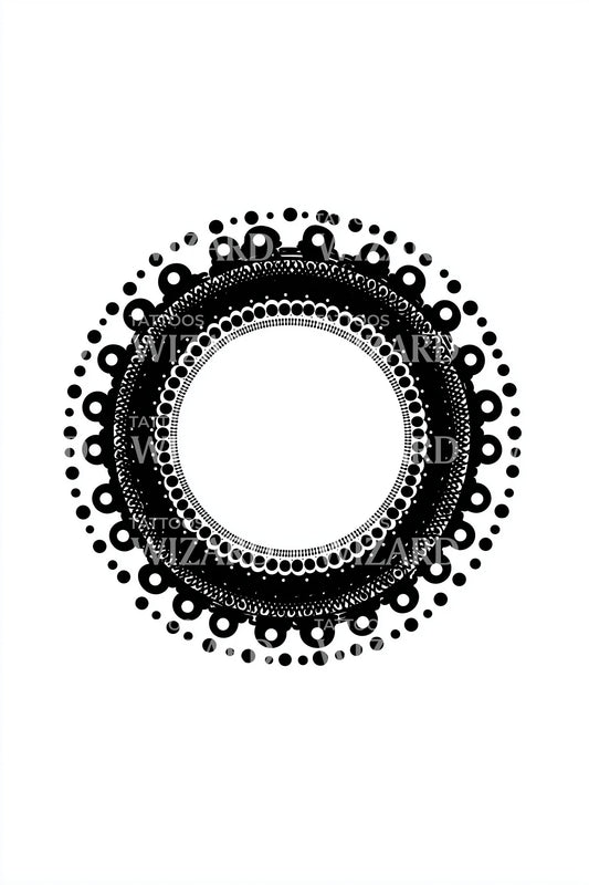 Design de Tatuagem Mandala de Anel Oco