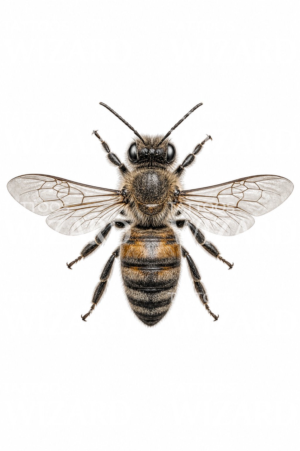 Honeybee tatoveringsdesign i mikrorealisme