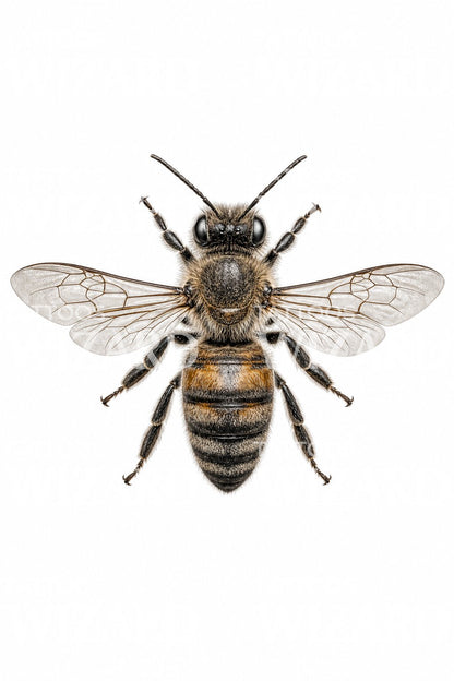 Honeybee tatoveringsdesign i mikrorealisme