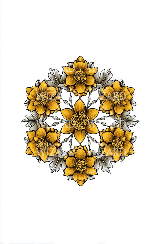 Honingraat Lotus Cluster Tatoeage Ontwerp