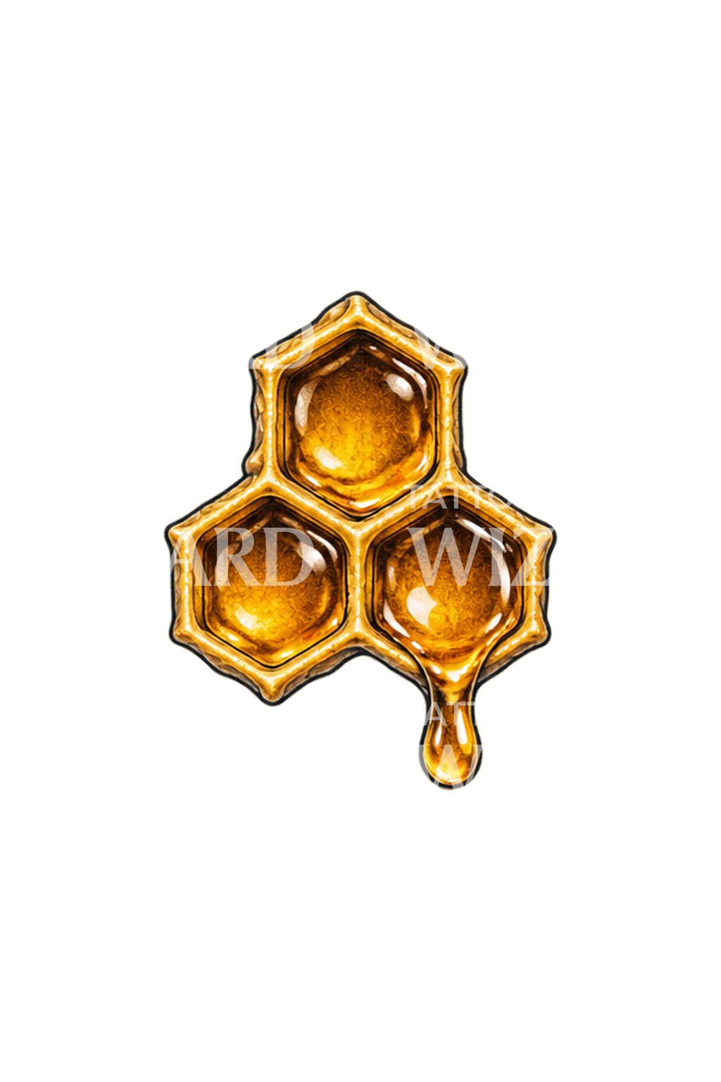 Honeycomb with Dripping Honey Micro Tattoo Idea