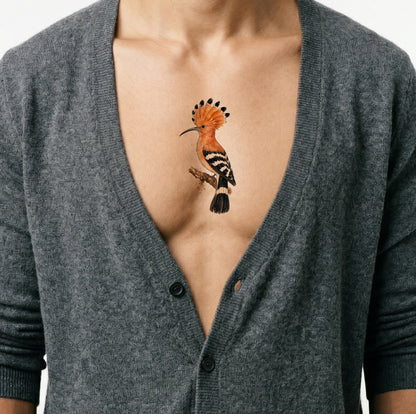 Watercolor Hoopoe Tattoo Design