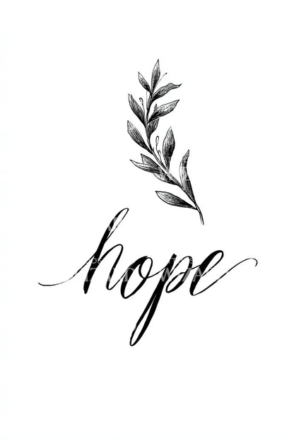 Hope Elegant Script Tattoo Design