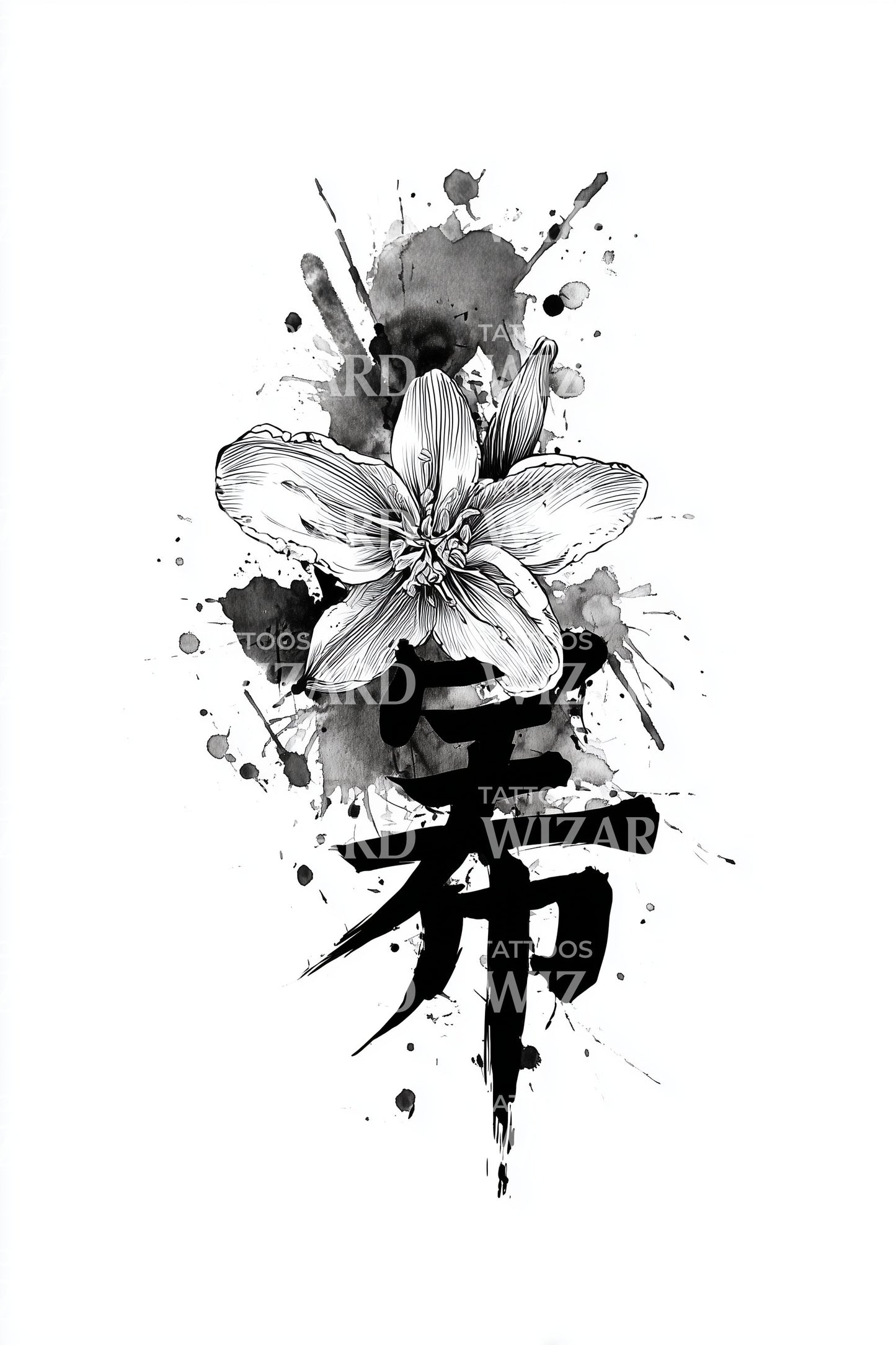 Hope Kanji Påskelilje Tatoveringsdesign