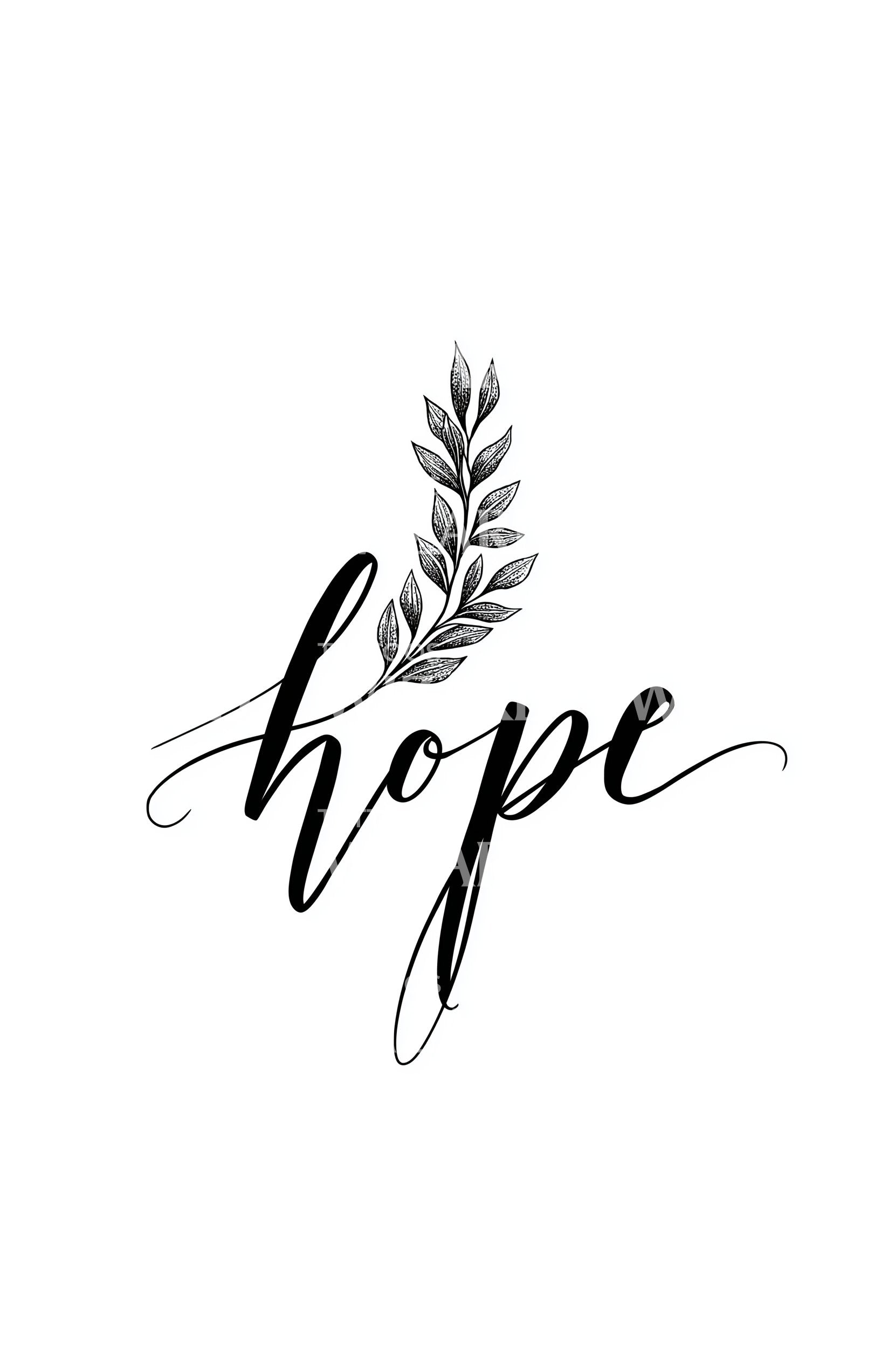 Hope Freestyle Script With Roses Hope Minimal Script Tattoo Idea – Tattoos Wizard Designs
