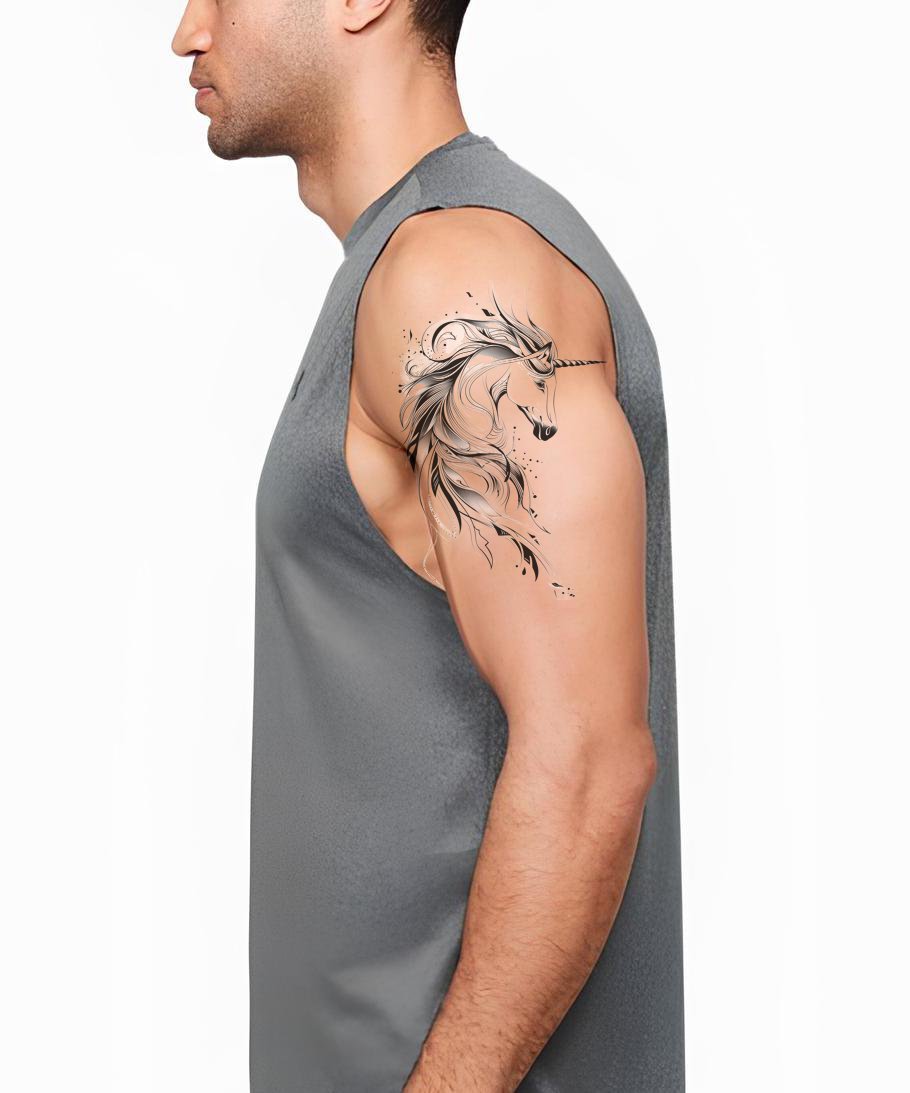 Friedliches Einhorn Tattoo-Design