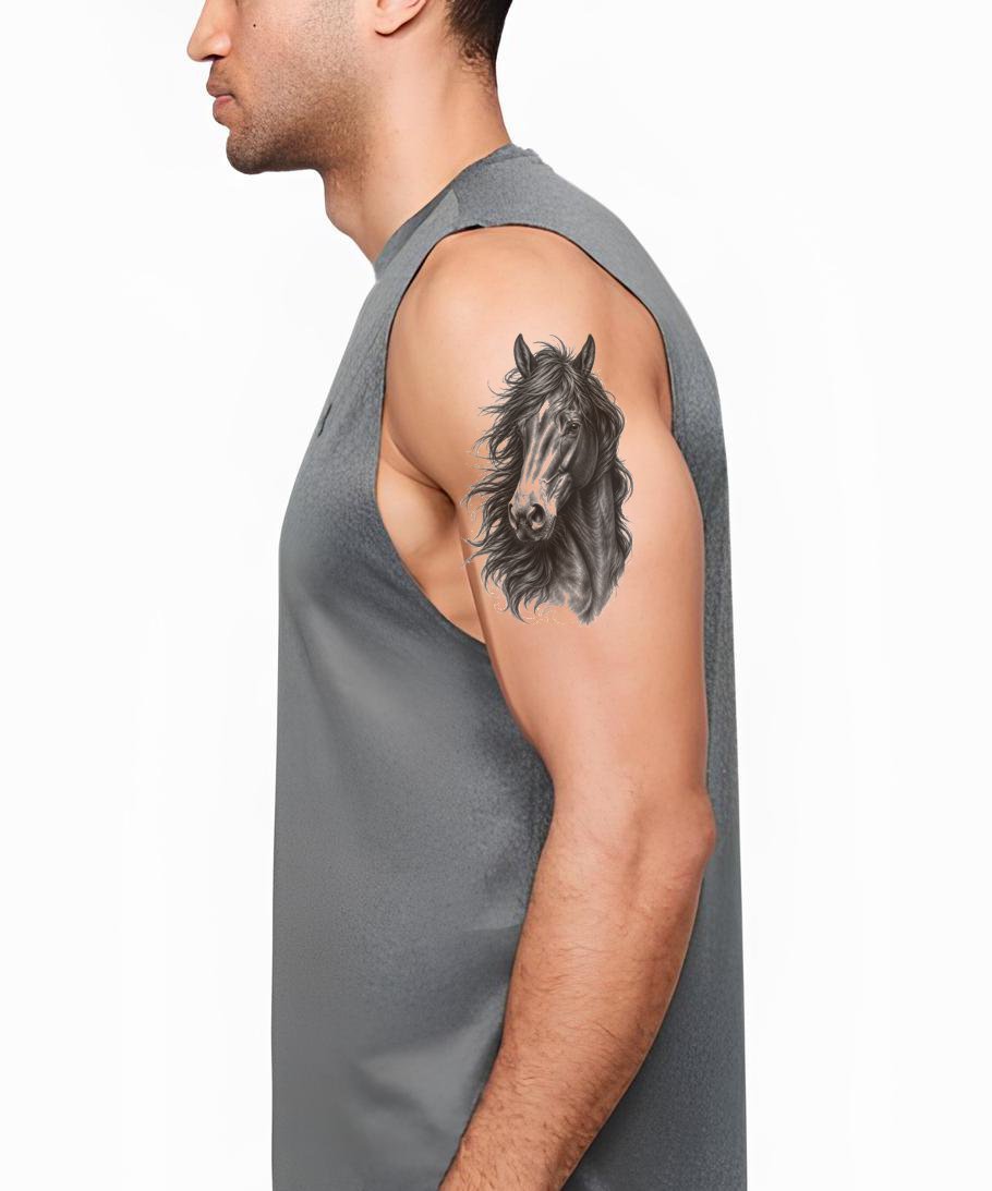 Wild Horse Portrait Tattoo Design