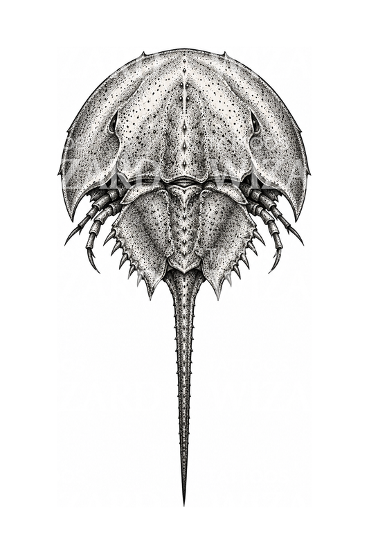 Horseshoe Crab Dotwork Tattoo Design