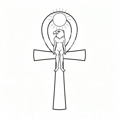 Horus Ankh Tattoo Design
