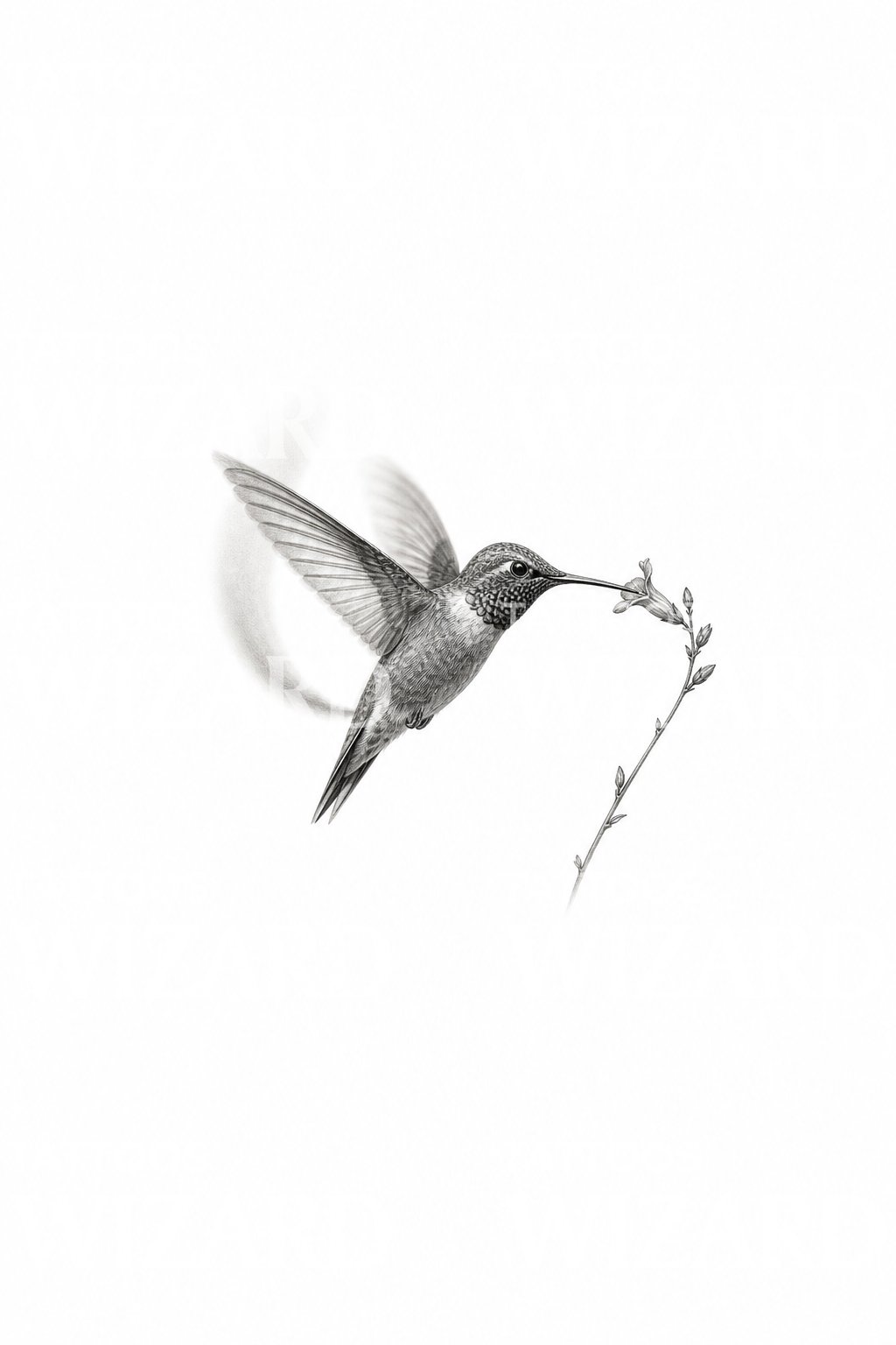 Hovering Hummingbird Micro Realism Tattoo Idea