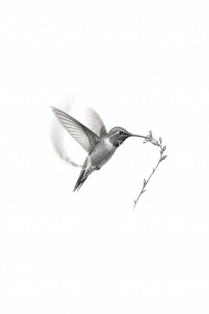 Hovering Hummingbird Micro Realism Tattoo Idea
