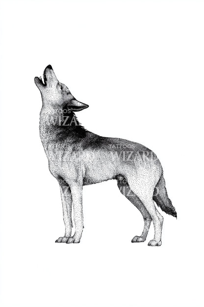 Howling Wolf Profile Tattoo Design