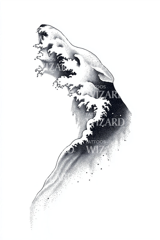 Design Tatuaggio Splash Lupo Ululante