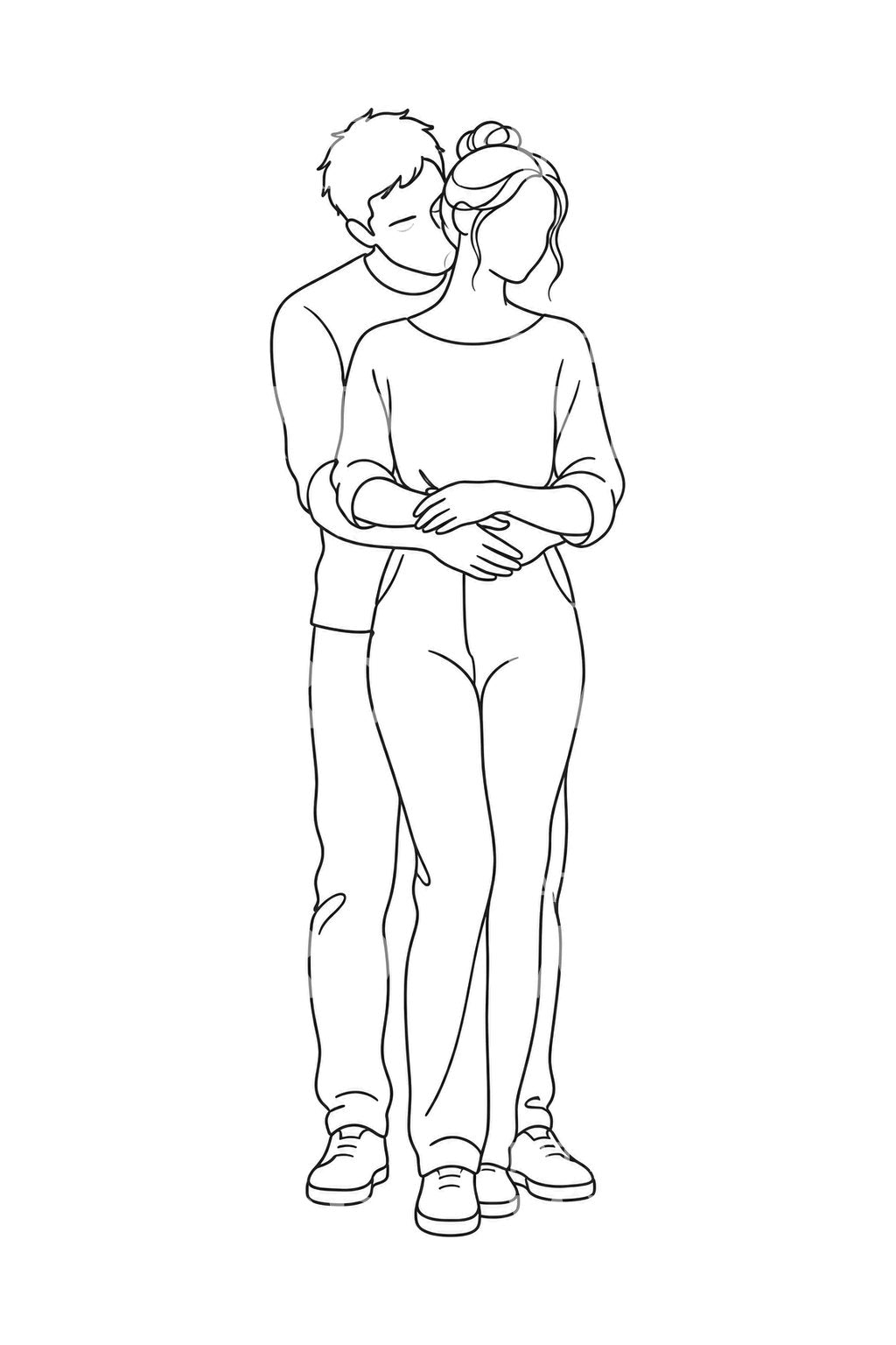 Hug from Behind Tattoo Design