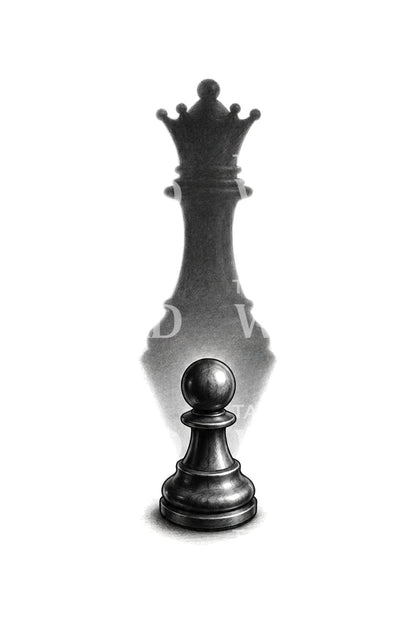 Humble Pawn Royal Ambition Shadow Tattoo Design