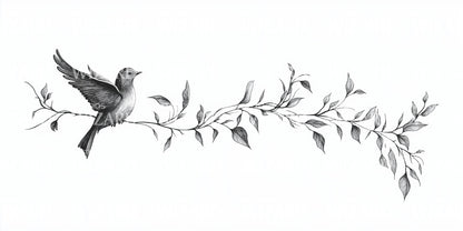 Hummingbird Branch Tattoo Design