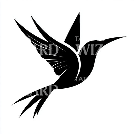 Hummingbird Minimalist Outline Tattoo Design