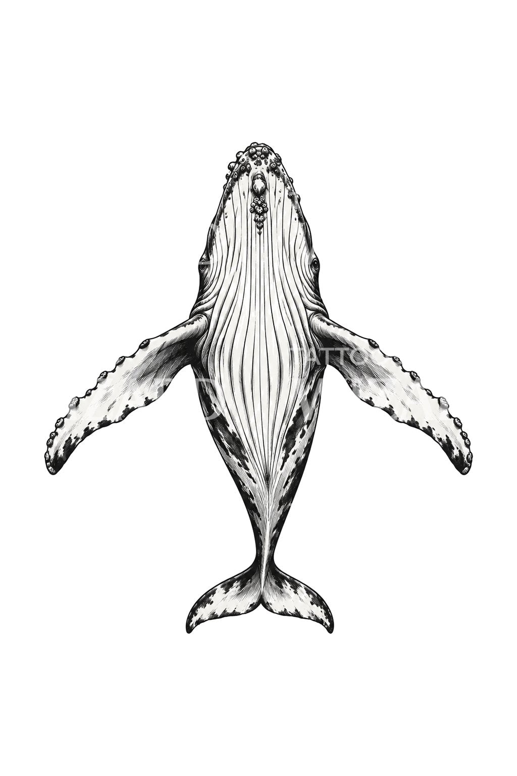 Humpback Whale Seen From Below Tattoo Design