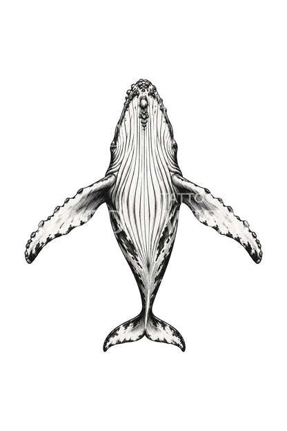 Humpback Whale Seen From Below Tattoo Design