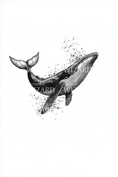 ザトウクジラのデュオタトゥーデザイン