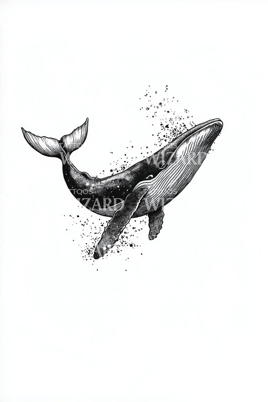 Humpback Whales Duo Tattoo Design