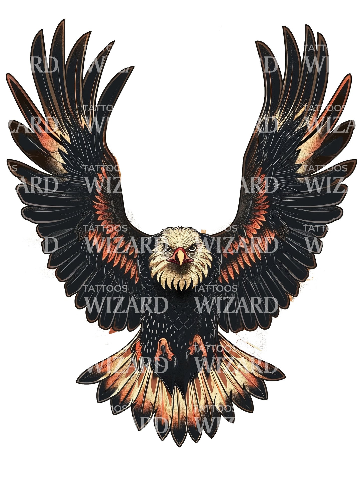 American Eagle with Knife Tattoo Idea