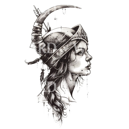 Hunting Goddess Artemis Tattoo Design