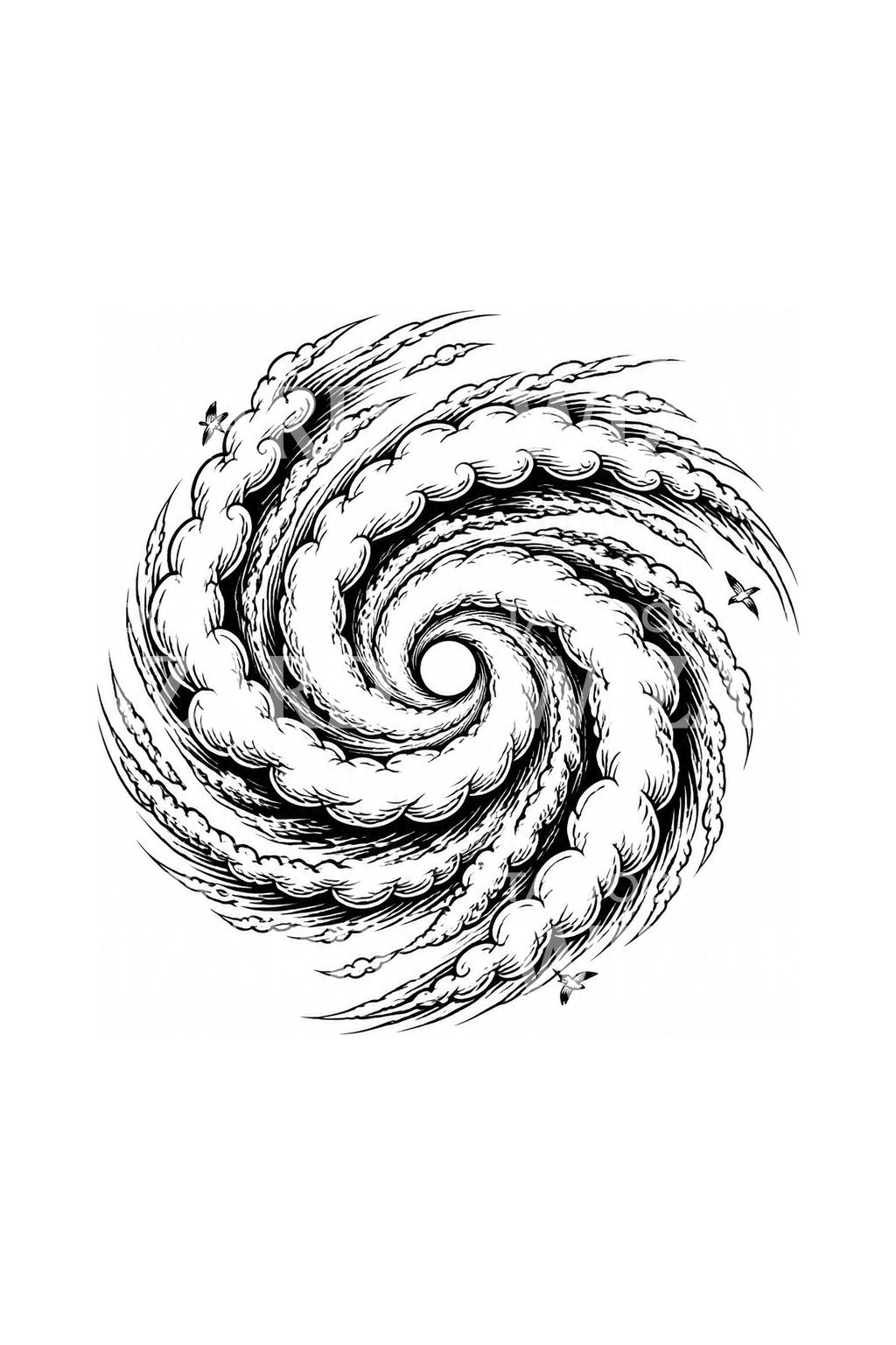 Desain Tato Spiral Mata Badai