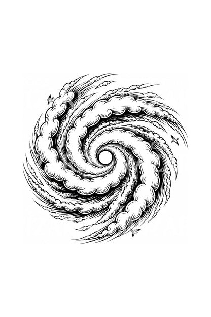 Desain Tato Spiral Mata Badai