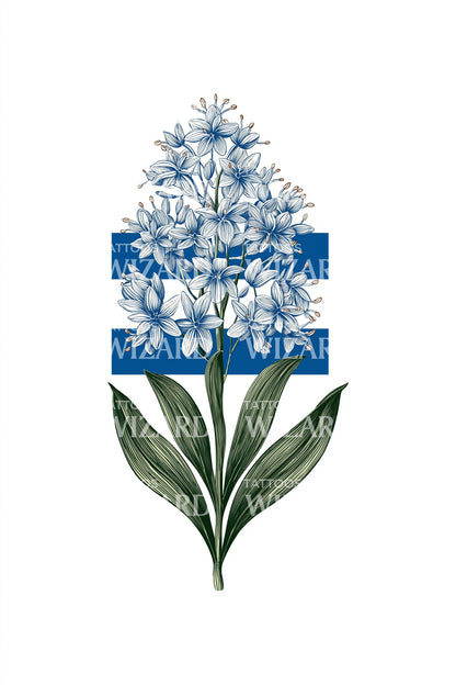 Design de tatouage rayures bleu jacinthe