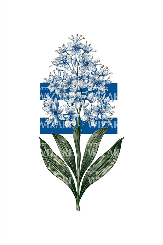 Hyazinthenblaue Streifen Tattoo Design