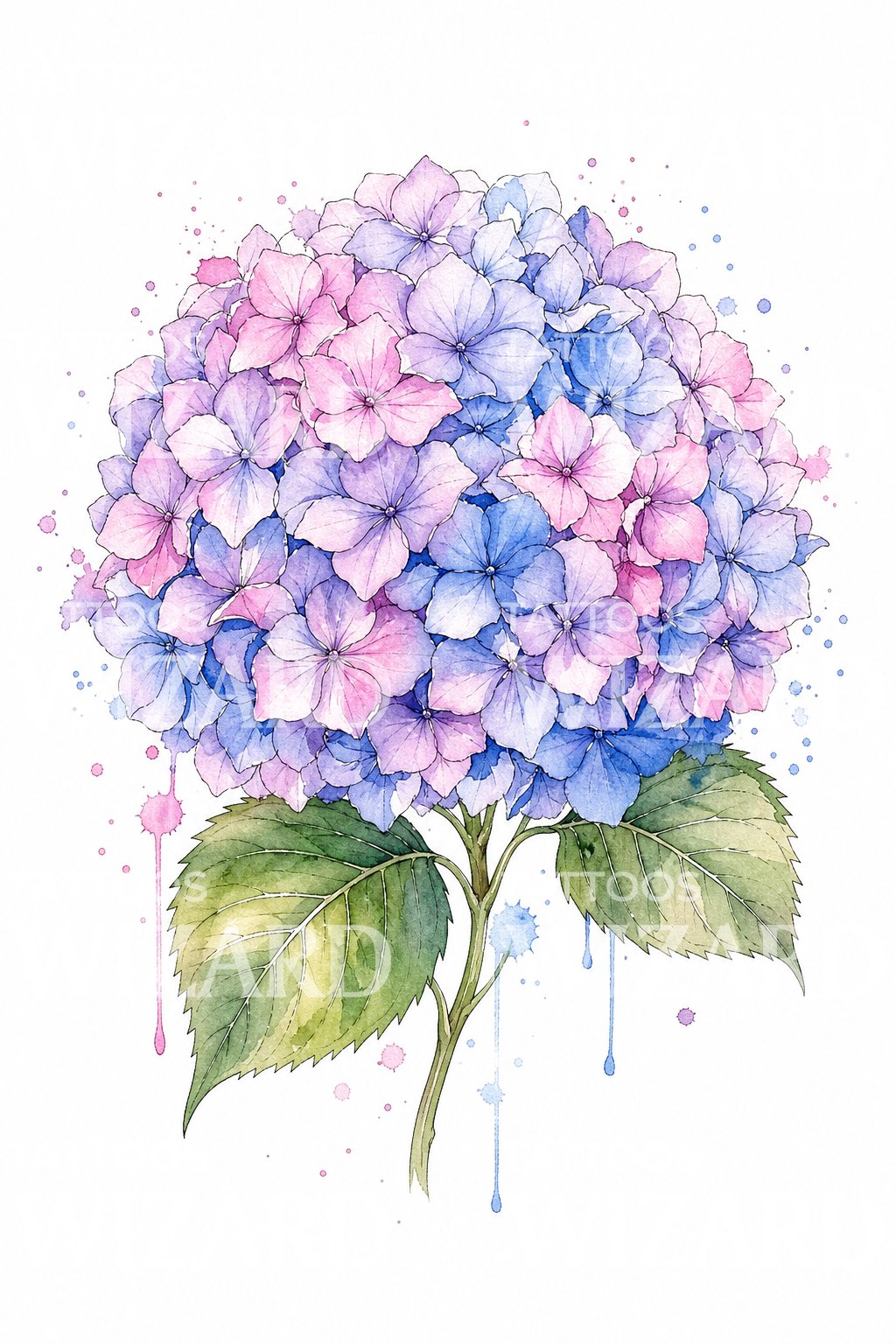 Hydrangea Bloom Tattoo Design