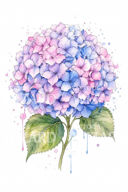 Hydrangea Bloom Tattoo Design