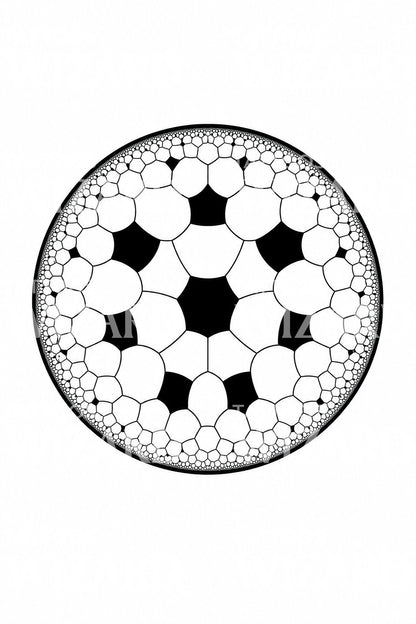 Hyperbolic Circle Tiling Tattoo Design