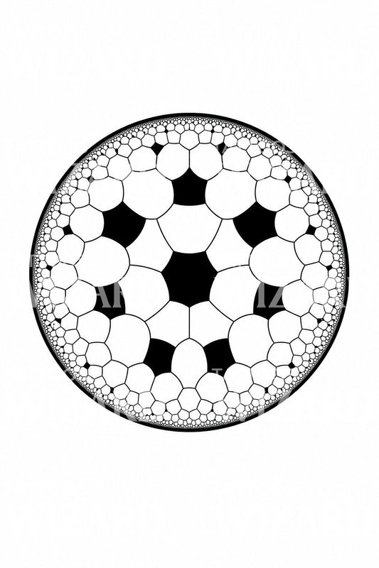 Tattoo-Design mit hyperbolischer Kreismosaik