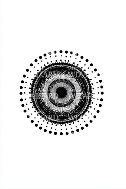 Desenho de Tatuagem Roda de Pontos Hipnótica