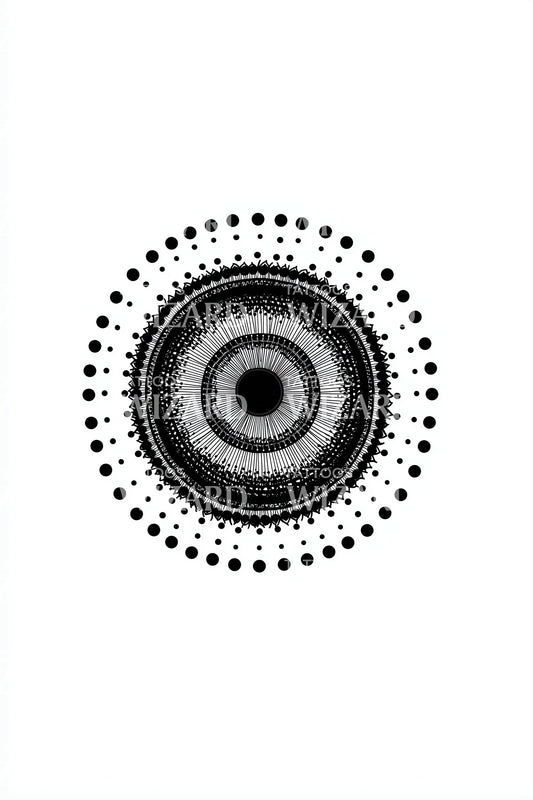Hypnotic Dot Wheel Tattoo Design