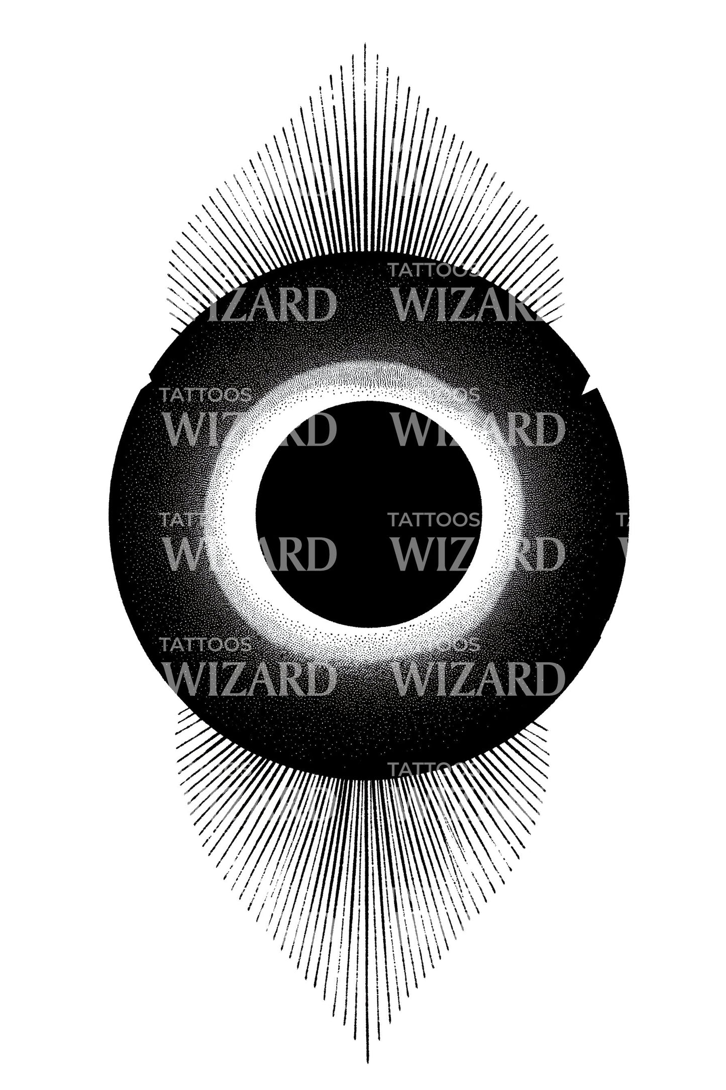 Hypnotic Eclipse Rings Tattoo Design