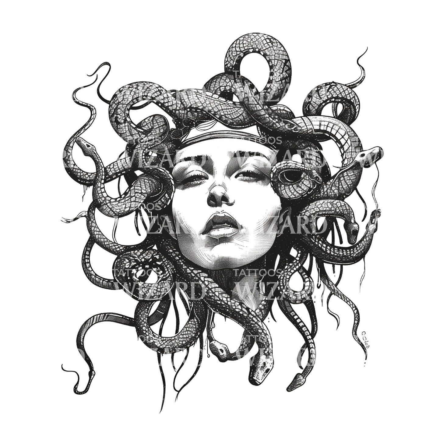 Eine hypnotisierende, verführerische Medusa-Tattoo-Idee
