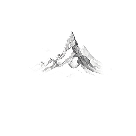 Conception de tatouage de paysage de montagne fractale