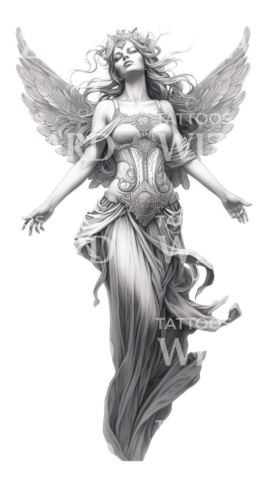 Black and Grey Greek Goddess Design