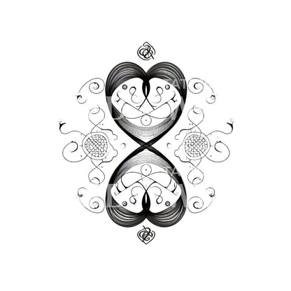 Heart Shaped Minimalist Abstract Tattoo Design